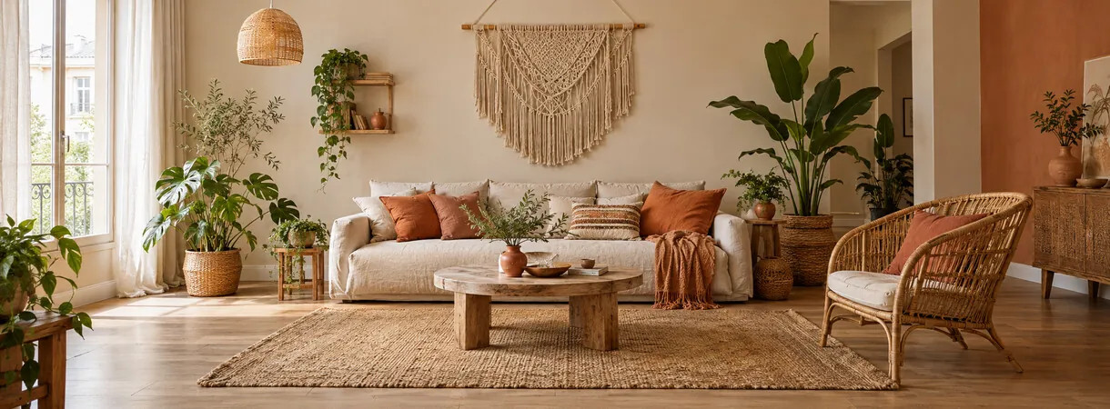 Boho style: χρώματα, υλικά και ιδέες για σαλόνι και υπνοδωμάτιο