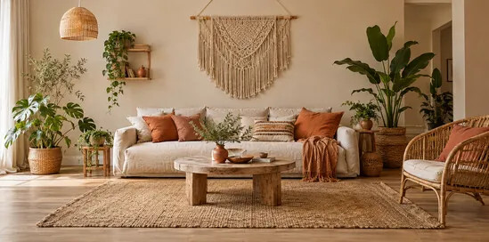 Boho style: χρώματα, υλικά και ιδέες για σαλόνι και υπνοδωμάτιο