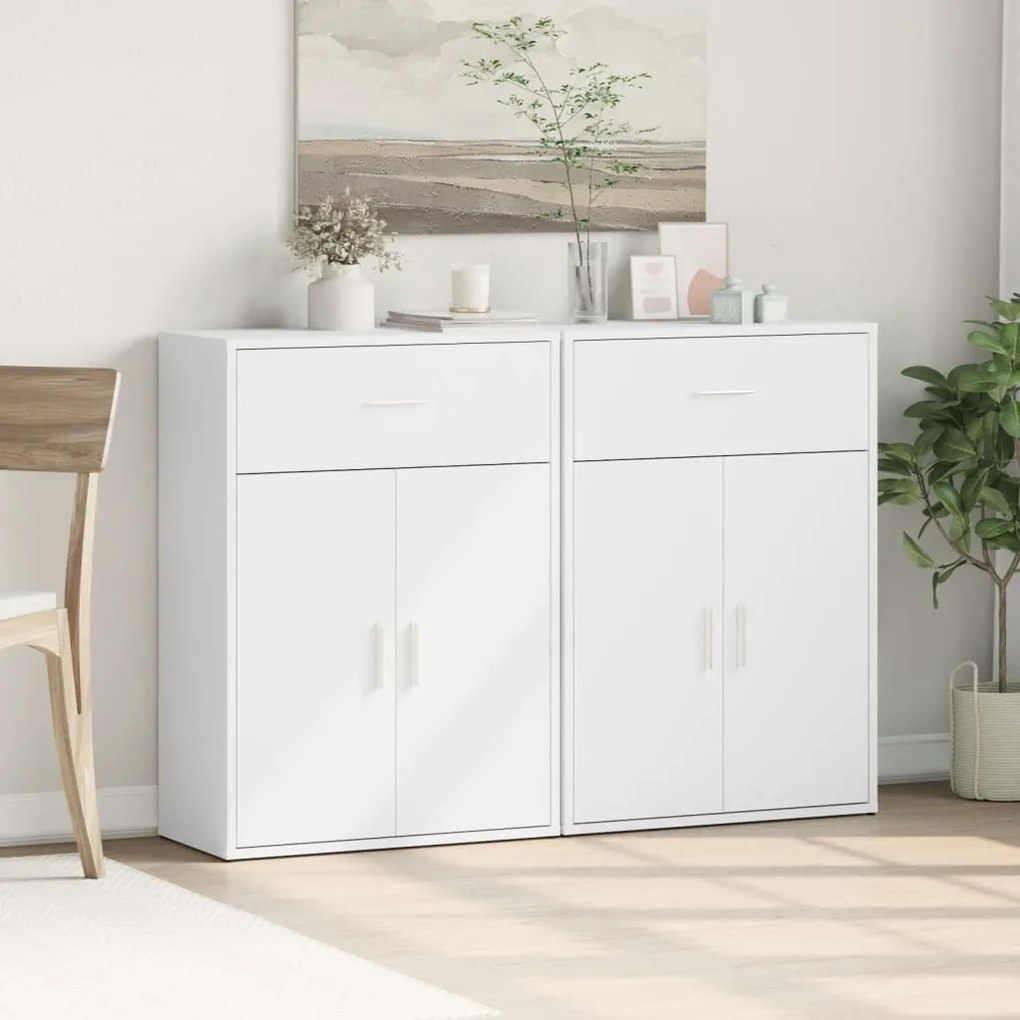 vidaXL Βοηθητικά Ντουλάπια 2 τεμ. Λευκό 60x30x84 εκ. Επεξεργ. Ξύλο