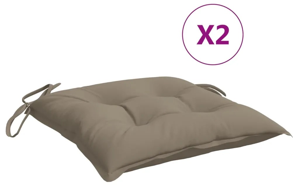 vidaXL Μαξιλάρια Παλέτας Κήπου 2 τεμ. Taupe 50x50x7 εκ. Oxford Ύφασμα