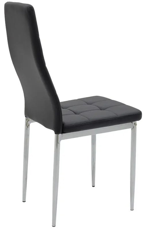 Καρέκλα Cube PU μαύρο-πόδι χρωμίου 4αδα 41x46x97 εκ.