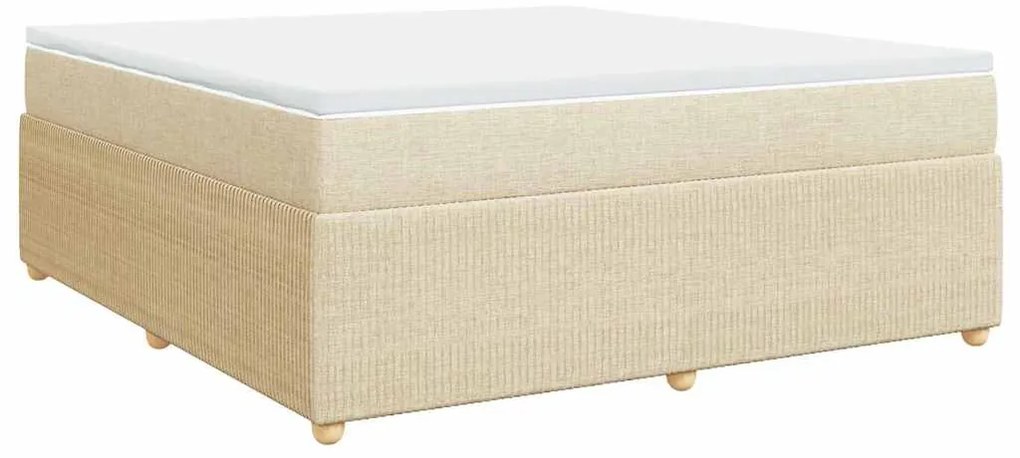 vidaXL Κρεβάτι Boxspring με Στρώμα Κρεμ 180x200 εκ. Υφασμάτινο
