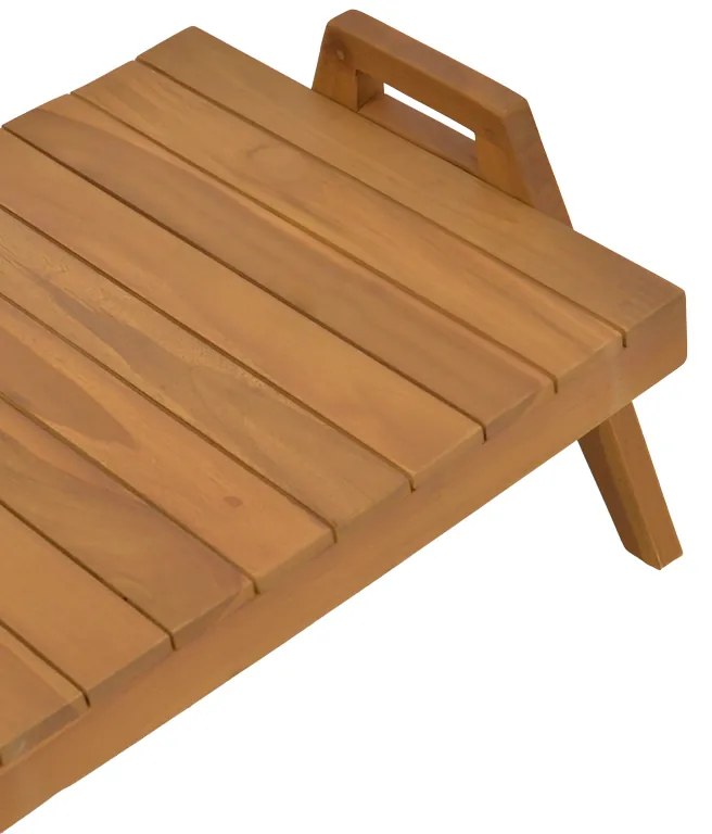 Τραπέζι Kally pakoworld teak ξύλο σε φυσική απόχρωση 60x50x34εκ (1 τεμάχια)