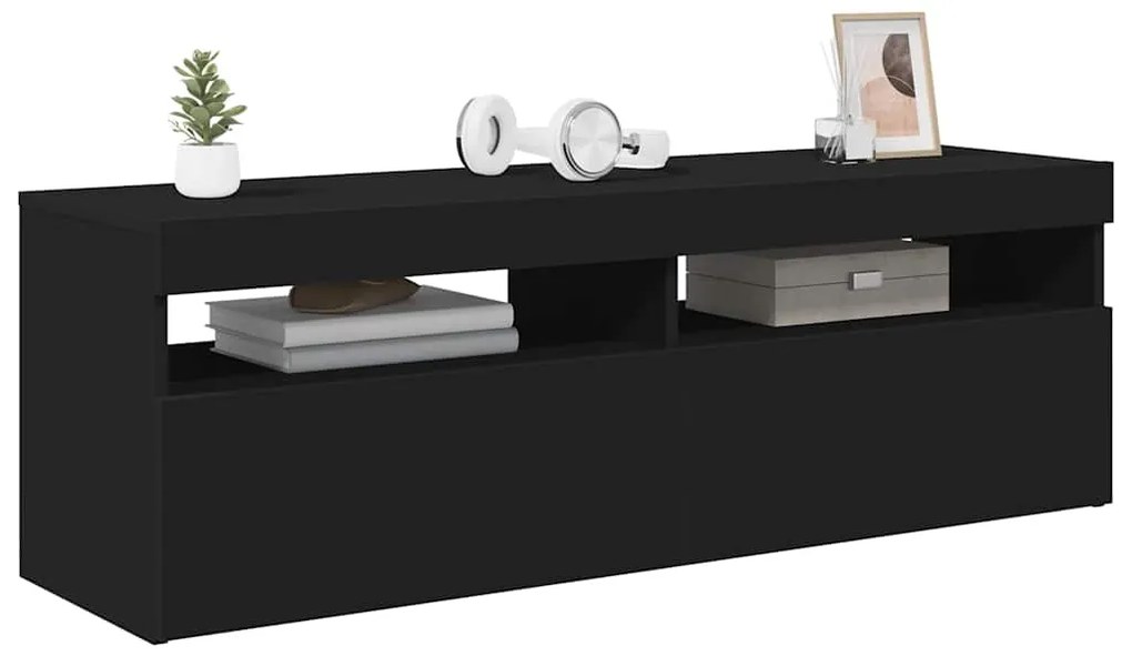 vidaXL Έπιπλο Τηλεόρασης με LED Μαύρο 120x35x40 εκ.