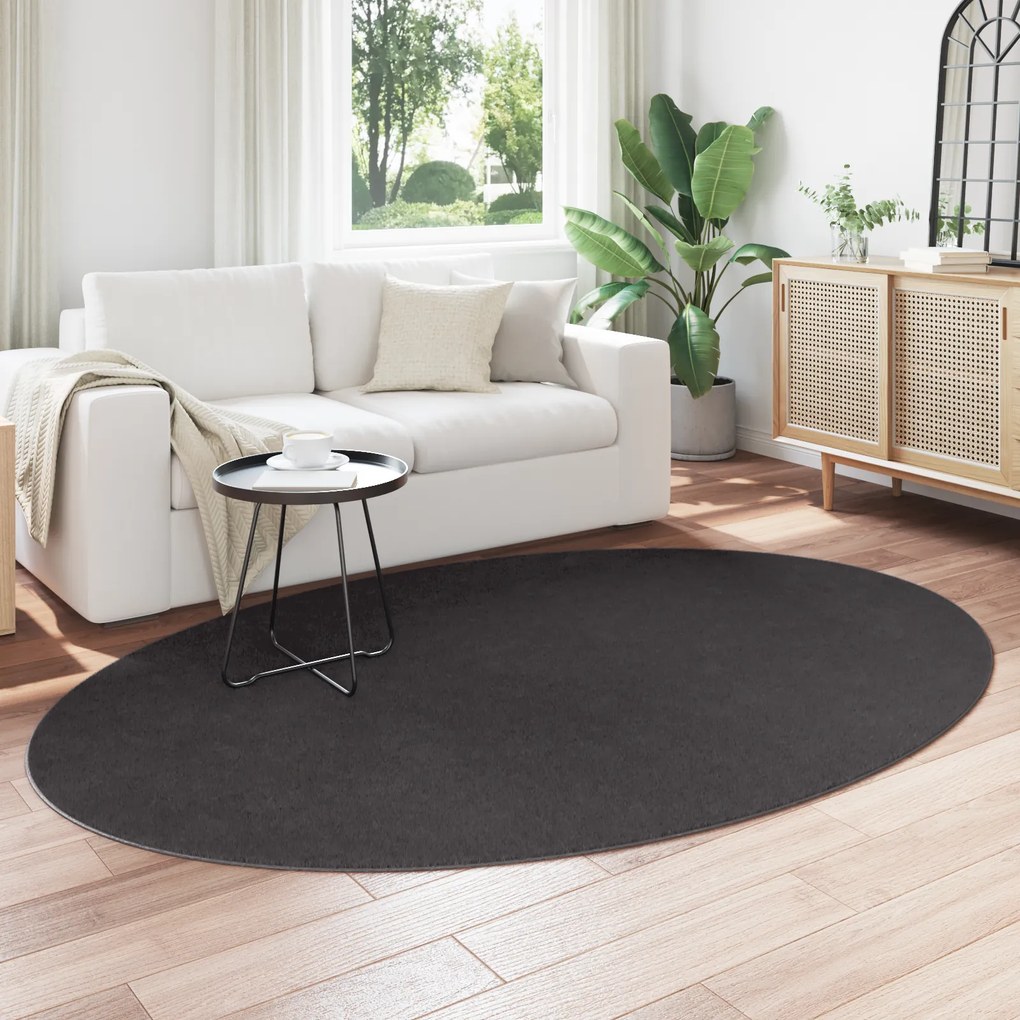vidaXL Χαλί "HUARTE" Ανθρακί 160x230 εκ. Ωοειδές