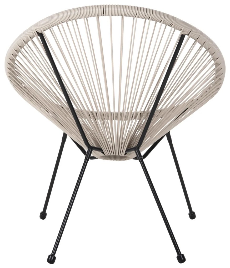 Καρέκλα - Πολυθρόνα ACAPULCO C5872.03 Μεταλλική Μαύρη - Εκρού με Συνθετικό RAttan Τύπου Φωλιά 71x72x80Υεκ. 71x72x80 εκ.