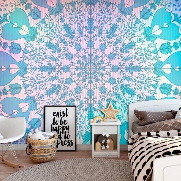 Αυτοκόλλητη φωτοταπετσαρία - Girly Mandala (Blue) - 343x245