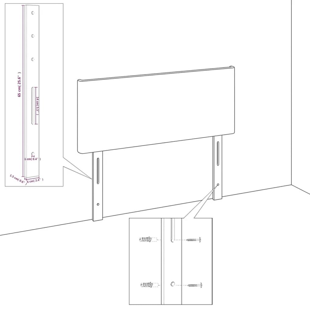 vidaXL Κεφαλάρι με Πτερύγια Ανοιχτό Γκρι 183x23x78/88 εκ. Βελούδινο