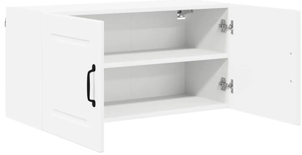 vidaXL Κρεμαστό ντουλάπι κουζίνας με ράφι Λευκό 80 x 31 x 40 εκ