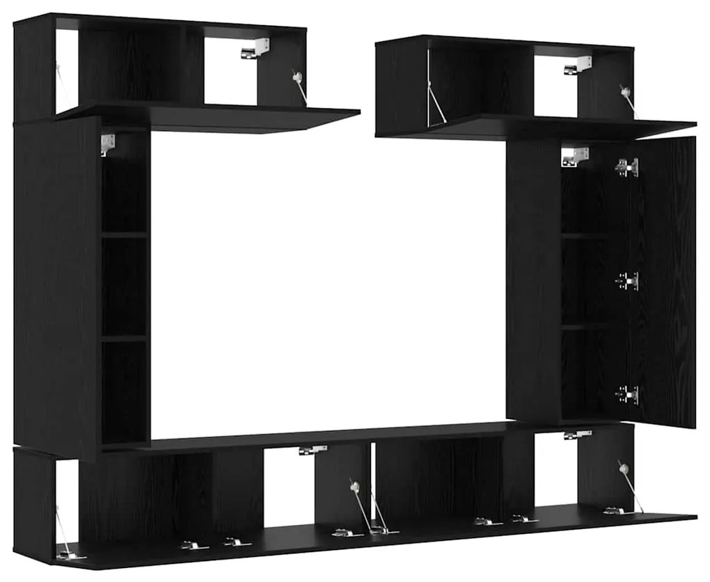 vidaXL Σετ επίπλου τηλεόρασης 6 pcs Μαύρη δρυς 100 x 30 x 30 cm