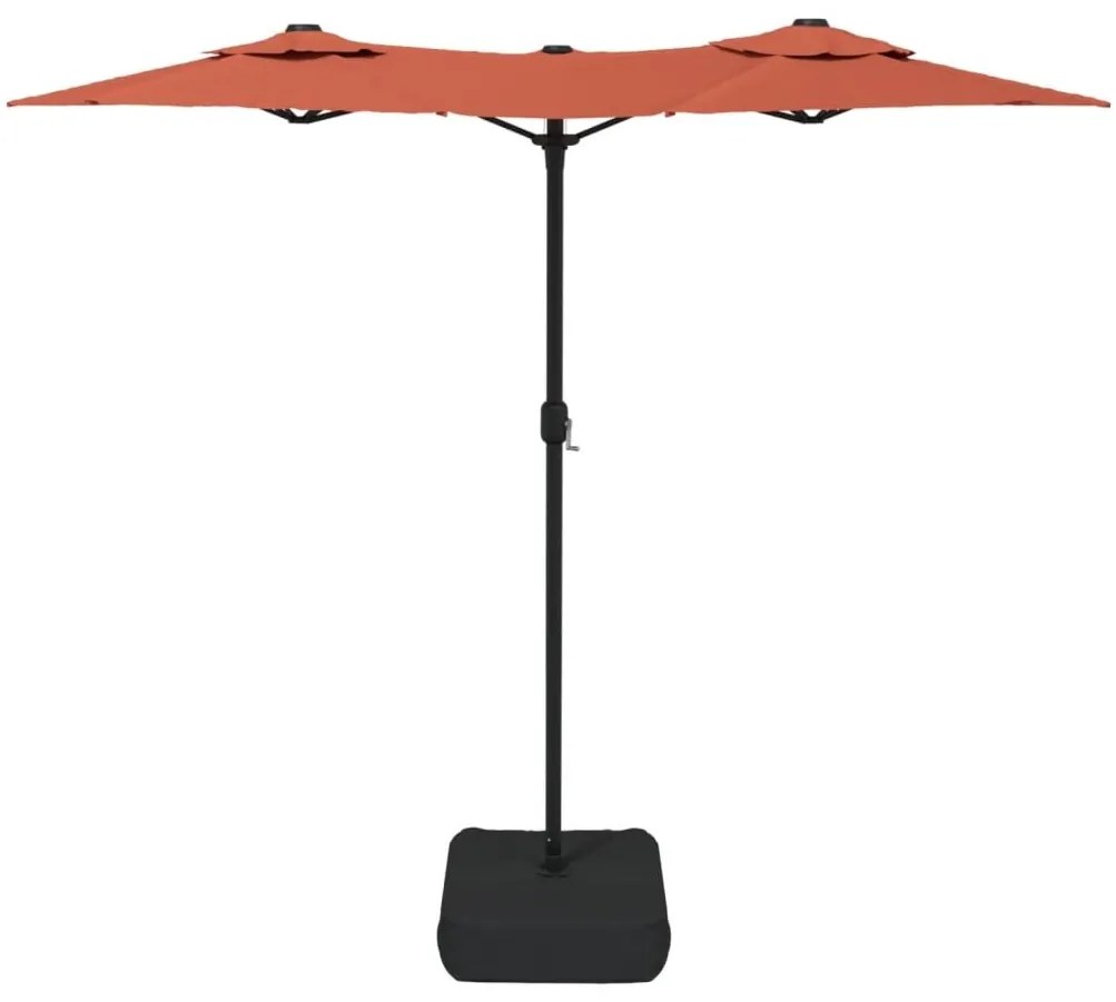 Ομπρέλα με Διπλή Κορυφή Τερακότα 316 x 240 εκ. - Πορτοκαλί