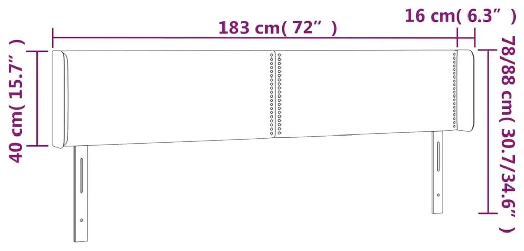 Κεφαλάρι με Πτερύγια Ροζ 183x16x78/88 εκ. Βελούδινο - Ροζ