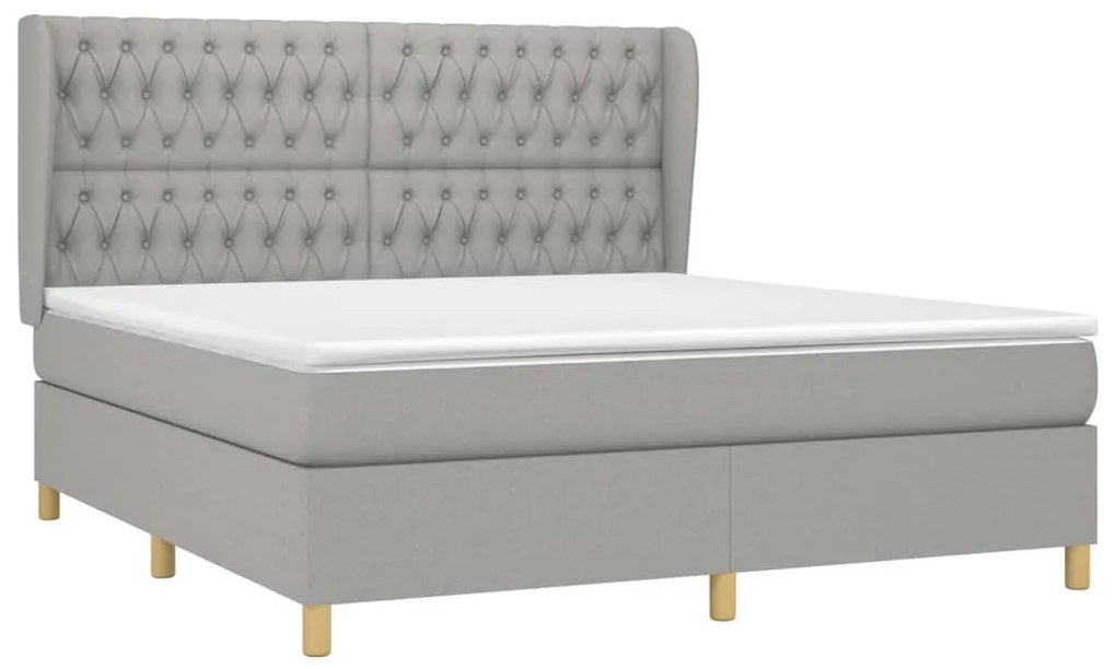 ΚΡΕΒΑΤΙ BOXSPRING ΜΕ ΣΤΡΩΜΑ ΑΝΟΙΧΤΟ ΓΚΡΙ 180X200 ΕΚ. ΥΦΑΣΜΑΤΙΝΟ 3128781