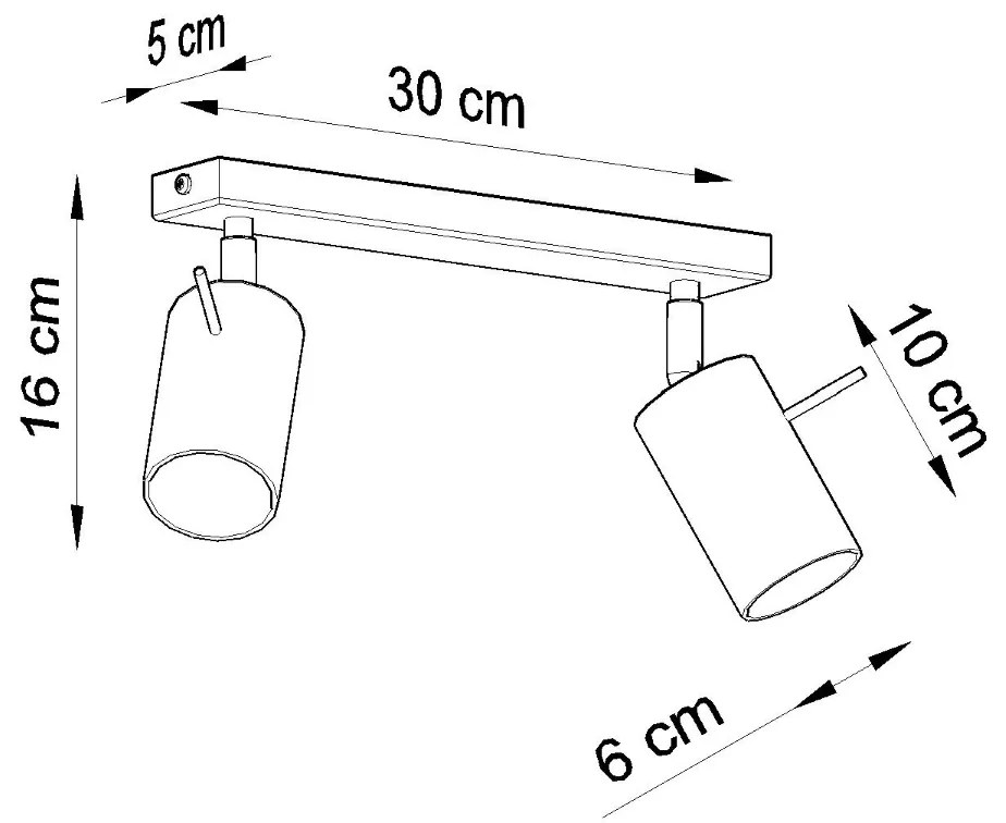 Sollux Φωτιστικό οροφής Ring 2,ατσάλι,2xGU10/40w