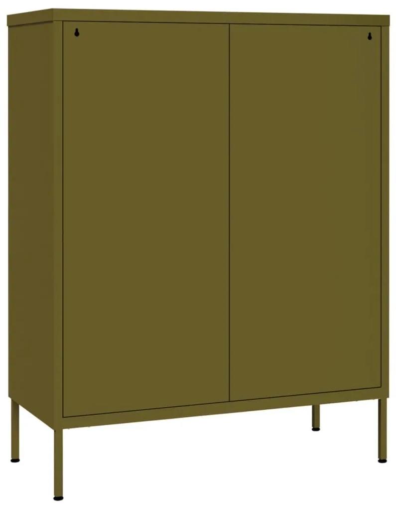 Συρταριέρα Πράσινο Λαδί 80 x 35 x 101,5 εκ. από Ατσάλι - Πράσινο