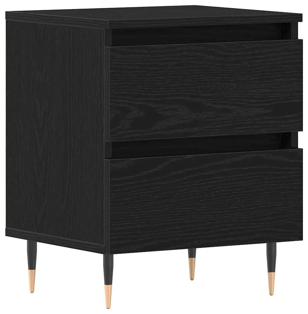 vidaXL Κομοδίνο Μαύρη δρυς 40 x 35 x 50 εκ. Επεξεργασμένο ξύλο