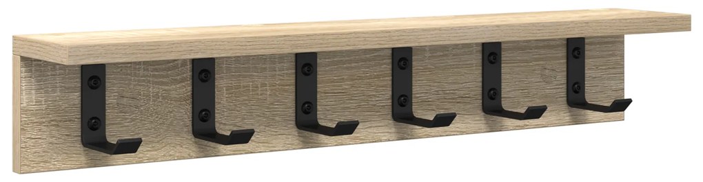 vidaXL Τοίχου Κρεμάστρα με ράφι Sonoma Δρυς 60 x 10.5 x 10.5 εκ