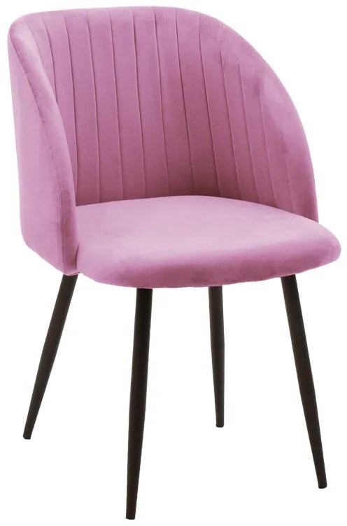 Πολυθρόνα Oasis pakoworld βελούδο ροζ-πόδι μαύρο μέταλλο 54x52x84εκ Model: 127-000170