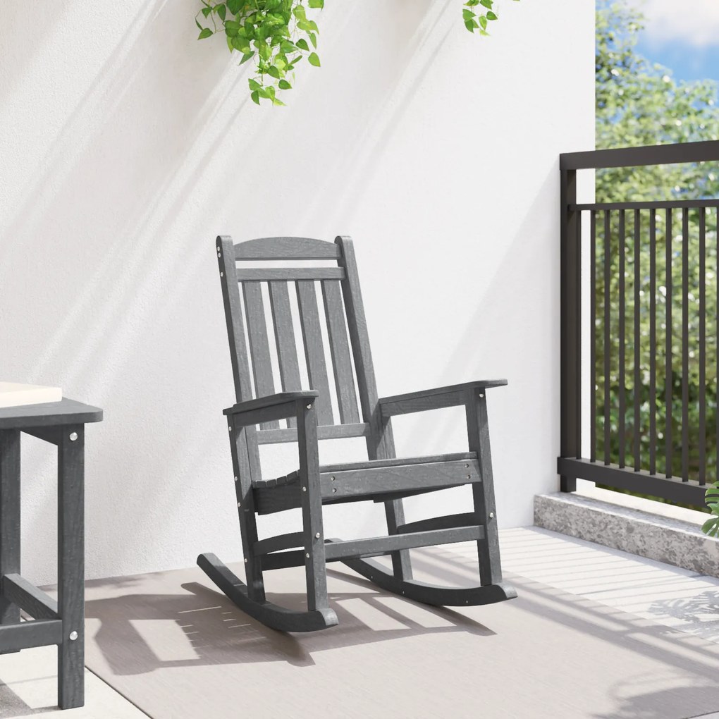 vidaXL Κήπος Ραχιαία Καρέκλα Ανοιχτό Γκρι 70x92x108 εκ από HDPE