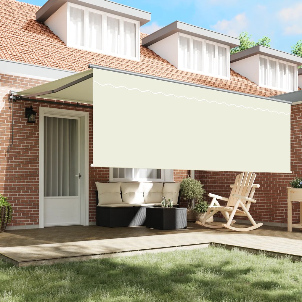 vidaXL Ανασυρόμενη Τέντα Κρεμ 350x250 εκ