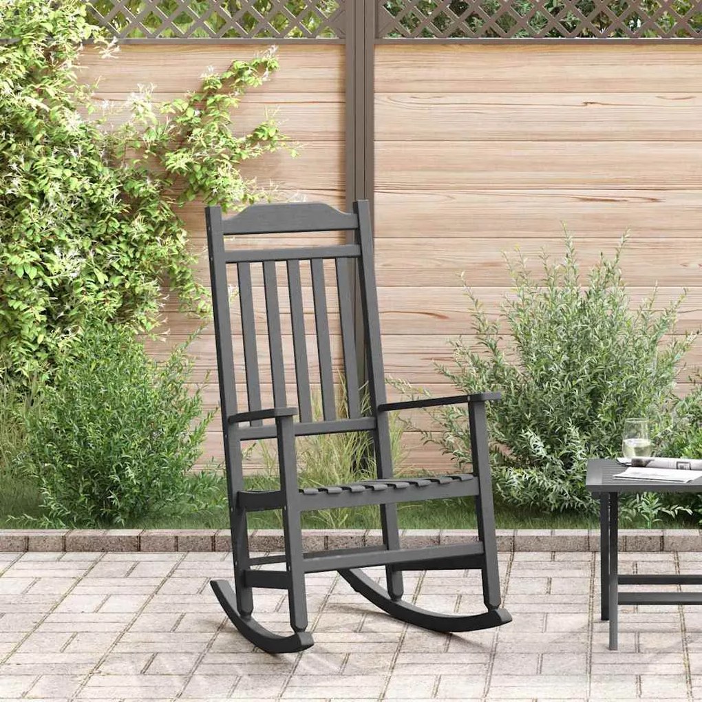 vidaXL Κουνιστή καρέκλα Μαύρο 65 x 84 x 114 εκ Πολυαιθυλένιο
