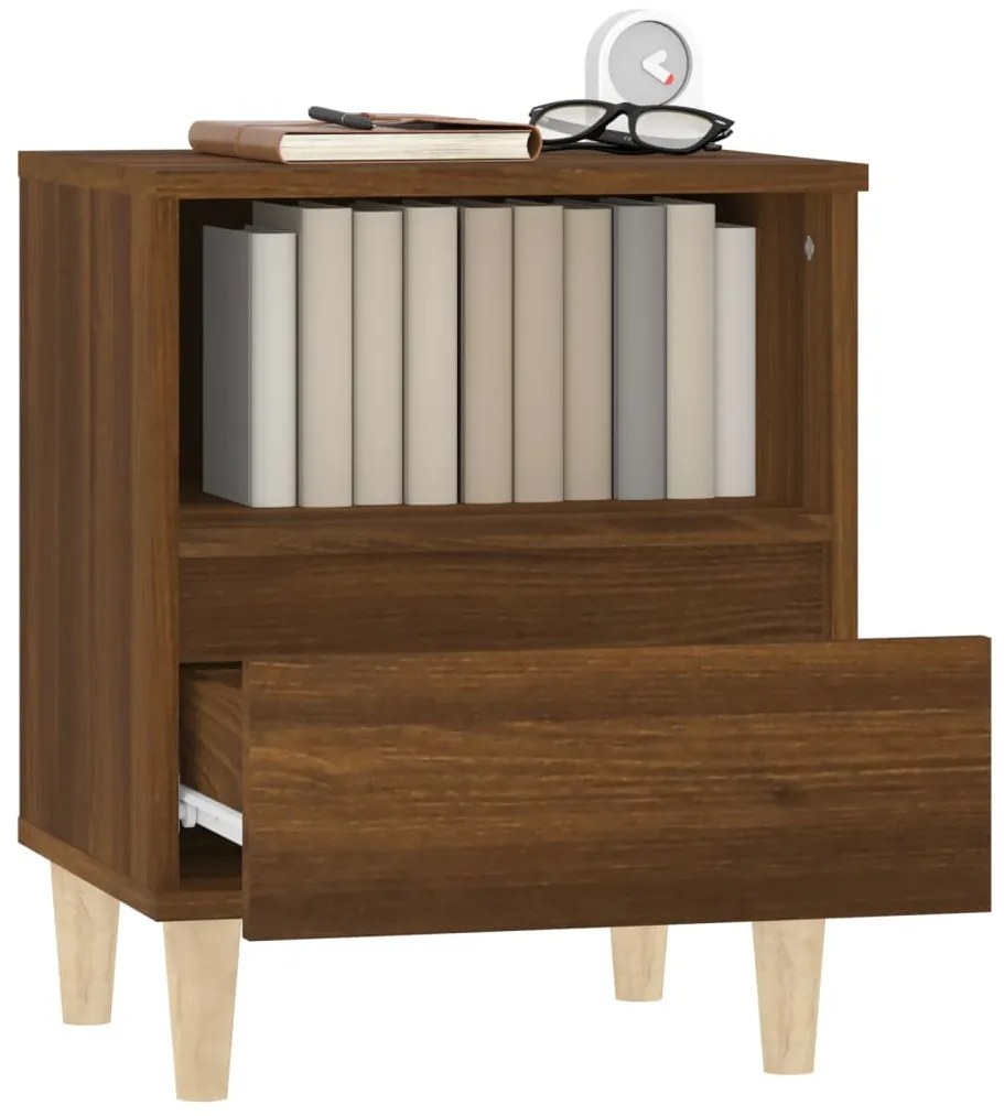 vidaXL Κομοδίνο Καφέ Δρυς 40x35x50 εκ.