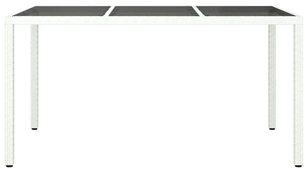 vidaXL Τραπέζι Κήπου για Φαγητό Λευκό 150 x 90 x 75 cm Πολυ ράταν