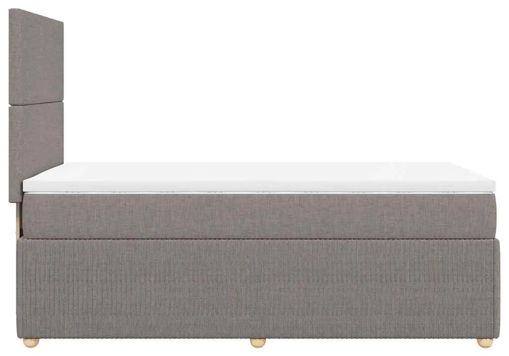 vidaXL Κρεβάτι Boxspring με Στρώμα Taupe 90x190 εκ.Υφασμάτινο