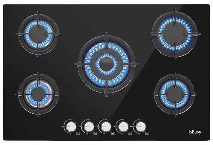 Glass Panel Gas Stove IsEasy MGBG-775 Five-zones