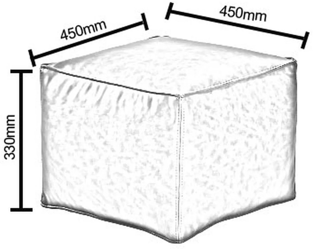 Πουφ ArteLibre BAHITI Μαύρο Δέρμα 45x45x33cm