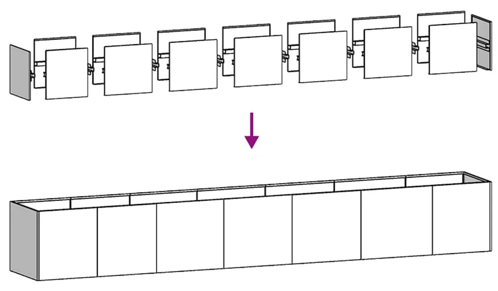 vidaXL Ζαρντινιέρα 280x40x40 εκ. από Γαλβανισμένο Ατσάλι