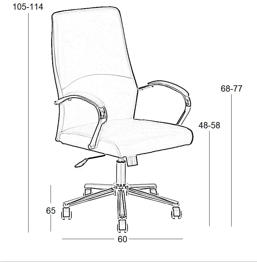 A9930 ΜΑΥΡO PU ΠΟΛΥΘΡΟΝΑ ΓΡΑΦΕΙΟΥ 60X65X48-105/58-114εκ.