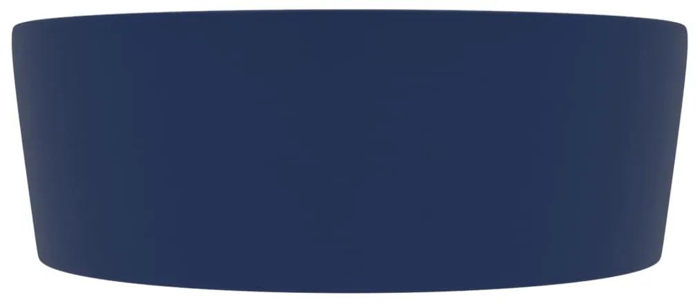 vidaXL Νιπτήρας με Υπερχείλιση Σκούρο Μπλε Ματ 36x13 εκ. Κεραμικός