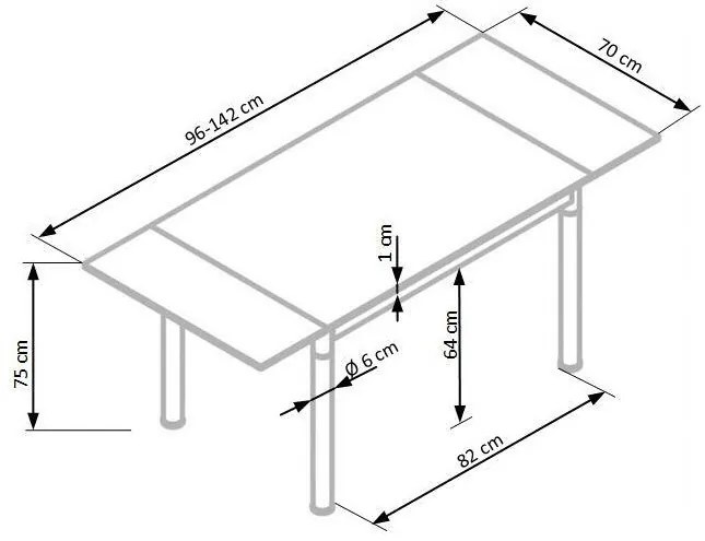 Τραπέζι Houston 120, Γκρι, 75x70x96cm, 40 kg, Επιμήκυνση, Επεξεργασμένο γυαλί, Μέταλλο | Epipla1.gr
