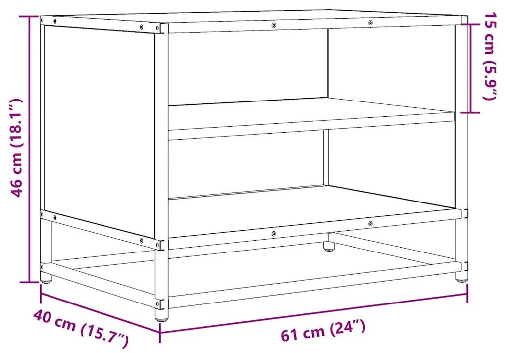 ΈΠΙΠΛΟ ΤΗΛΕΟΡΑΣΗΣ ΜΑΥΡΟ 61X40X46 ΕΚ. ΑΠΟ ΕΠΕΞΕΡΓ. ΞΥΛΟ/ΜΕΤΑΛΛΟ 848879