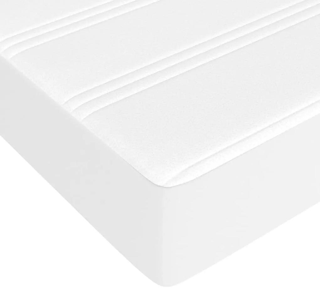 Στρώμα με Pocket Springs Λευκό 120x200x20 εκ. Συνθετικό Δέρμα - Λευκό