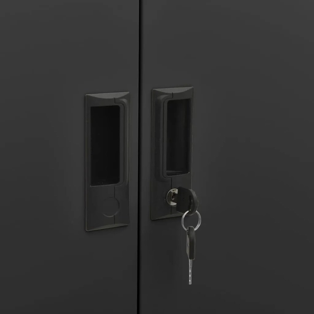 vidaXL Ντουλάπα Γραφείου Ανθρακί 90 x 40 x 180 εκ. Ατσάλινη