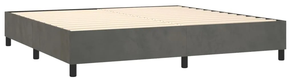 ΚΡΕΒΑΤΙ BOXSPRING ΜΕ ΣΤΡΩΜΑ &amp; LED ΣΚ. ΓΚΡΙ 200X200ΕΚ. ΒΕΛΟΥΔΙΝΟ 3136324