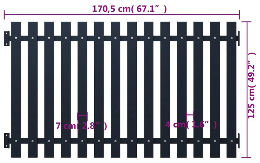 ΠΑΝΕΛ ΠΕΡΙΦΡΑΞΗΣ ΑΝΘΡΑΚΙ 170,5X125 ΕΚ. ΑΤΣΑΛΙ ΜΕ ΒΑΦΗ ΠΟΥΔΡΑΣ 146477