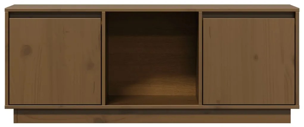 vidaXL Έπιπλο Τηλεόρασης Καφέ Μελί 110,5x35x44εκ από Μασίφ Ξύλο Πεύκου