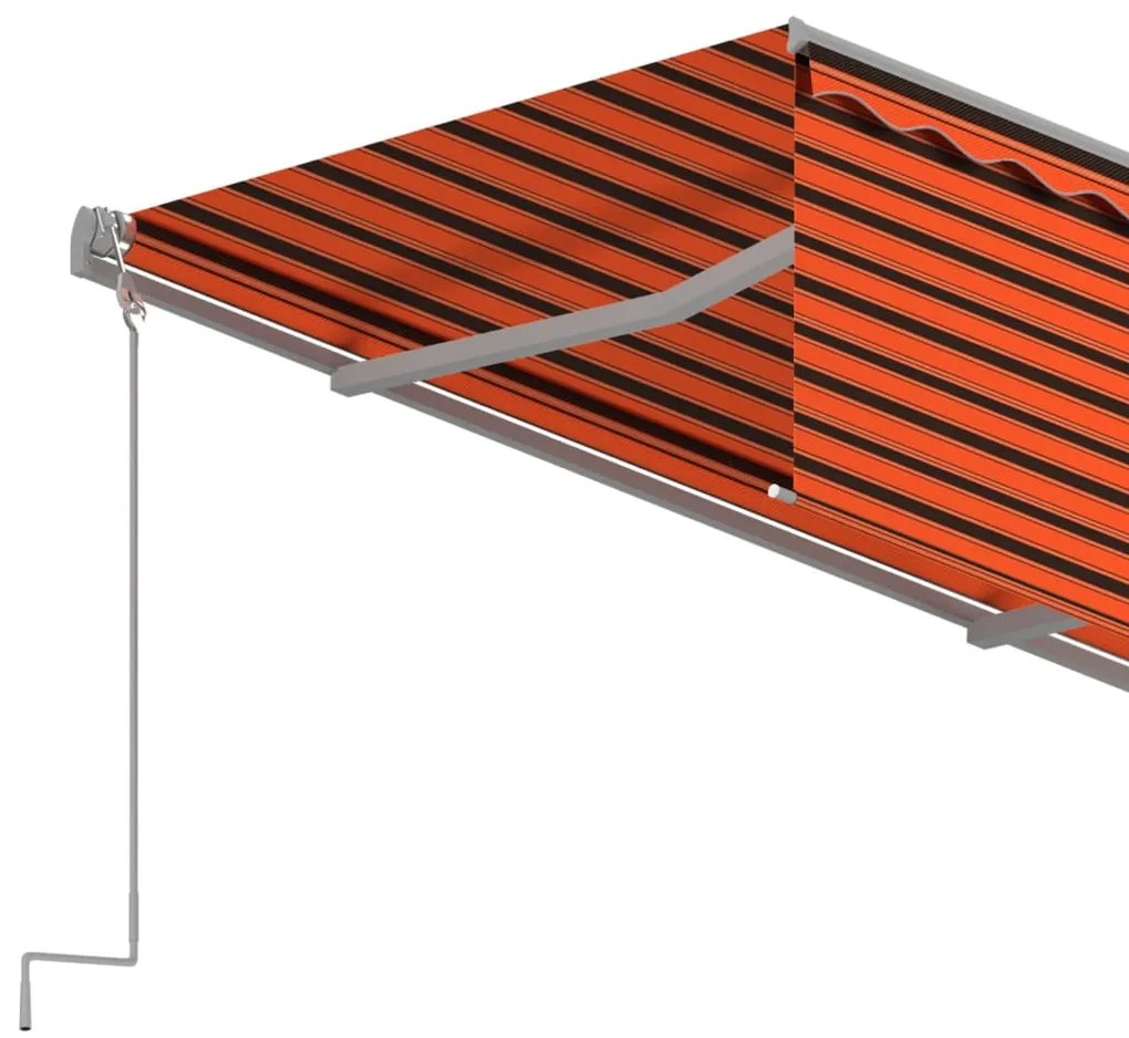 vidaXL Τέντα Συρόμενη Αυτόματη με Σκίαστρο Πορτοκαλί/Καφέ 3 x 2,5 μ