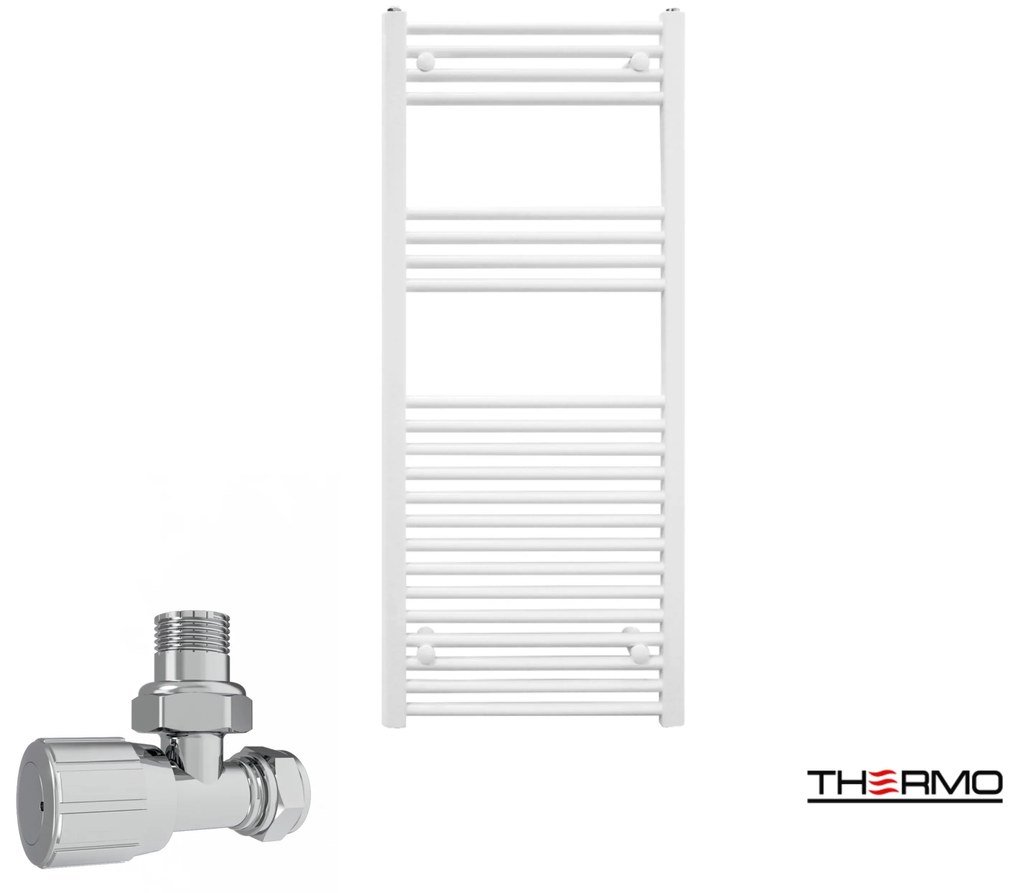Thermo ALTO Θερμαινόμενη πετσετοκρεμάστρα από Mild Steel με υδραυλική λειτουργία, 120x50cm White