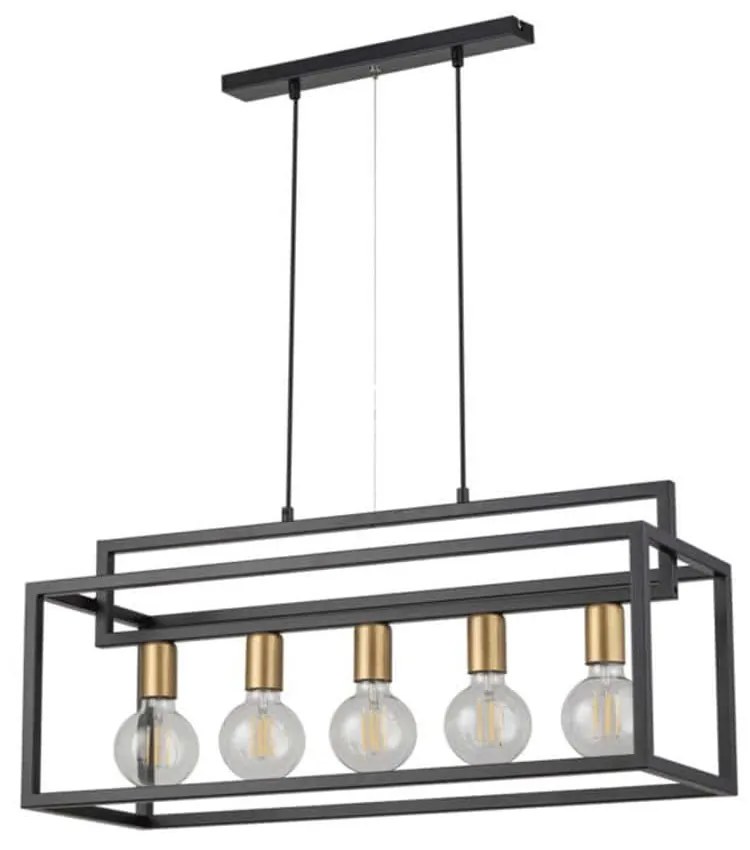 Φωτιστικό Οροφής-Ράγα Vigo 5 32443 26x73x80cm 5xE27 60W Black-Gold Sigma Lighting