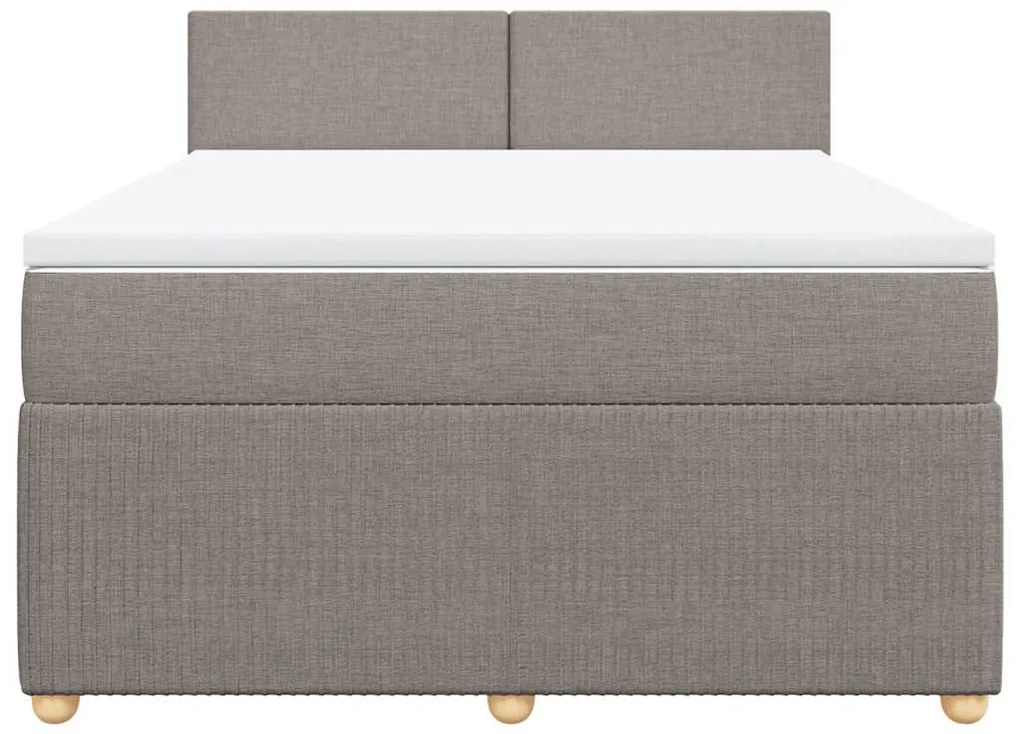 vidaXL Κρεβάτι Boxspring με Στρώμα Taupe 160x200 εκ. Υφασμάτινο