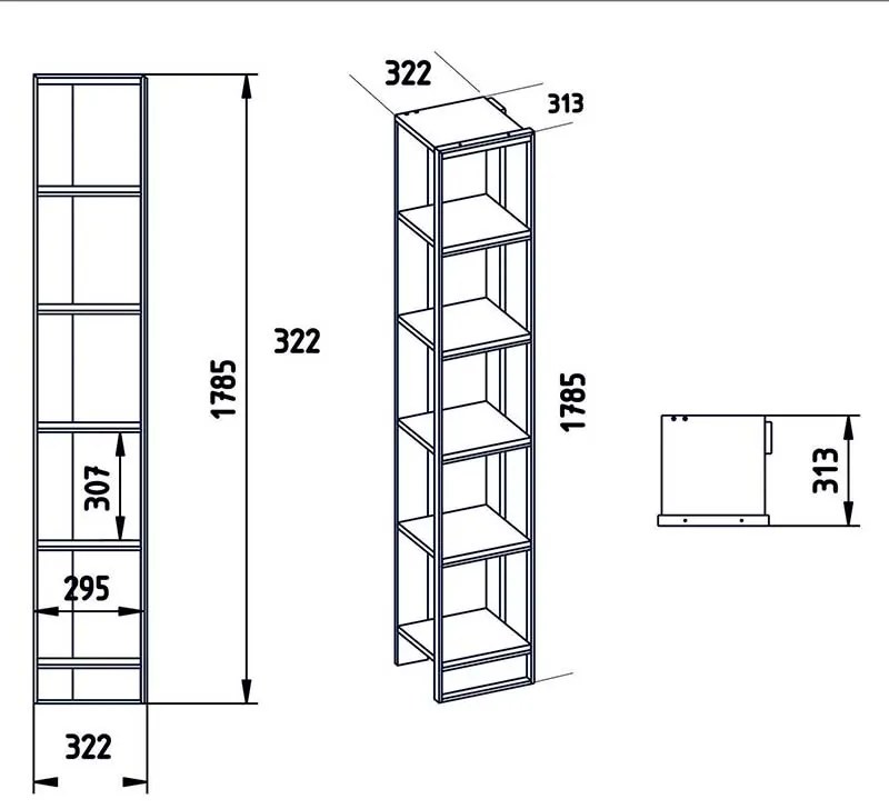 Βιβλιοθήκη Marble pakoworld χρώμα λευκό μαρμάρου-χρυσό 32x31,5x178,5εκ