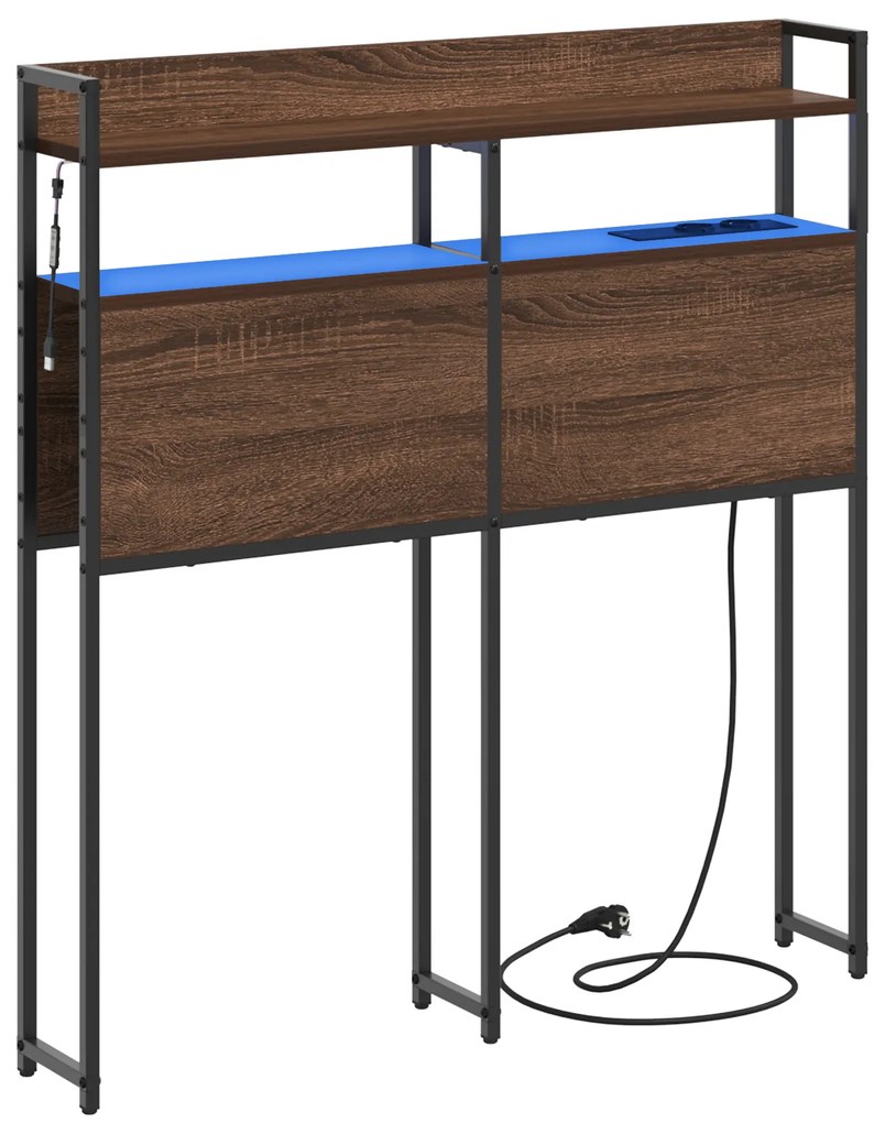 vidaXL Κεφαλάρι Αποθήκης με ράφι Καφέ δρυς 75 cm Επεξεργασμένο ξύλο