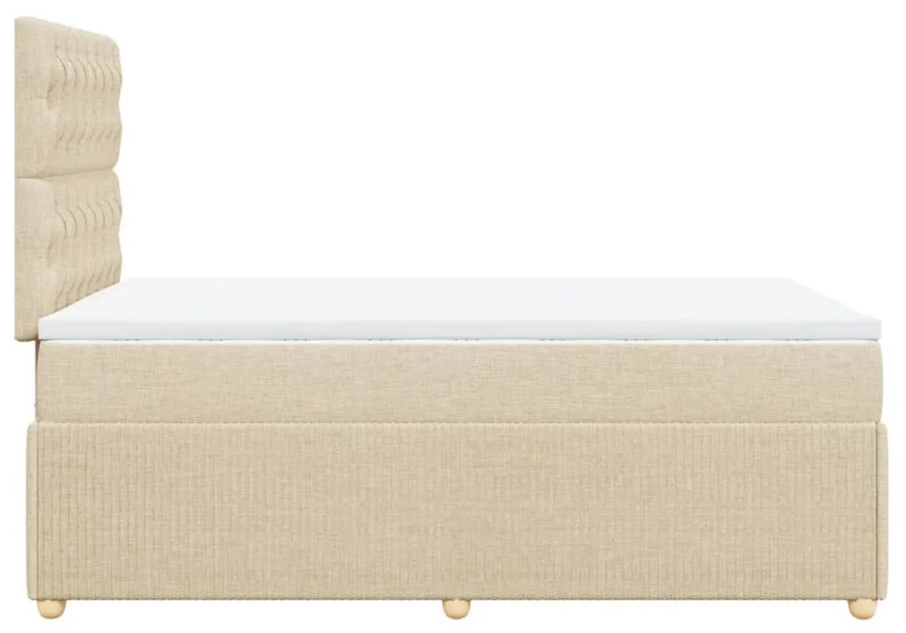 ΚΡΕΒΑΤΙ BOXSPRING ΜΕ ΣΤΡΩΜΑ ΚΡΕΜ 120X190 ΕΚ. ΥΦΑΣΜΑΤΙΝΟ 3294307