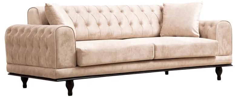 Καναπές-κρεβάτι PWF-0567 pakoworld 3θέσιος ύφασμα μπεζ 220x95x80εκ