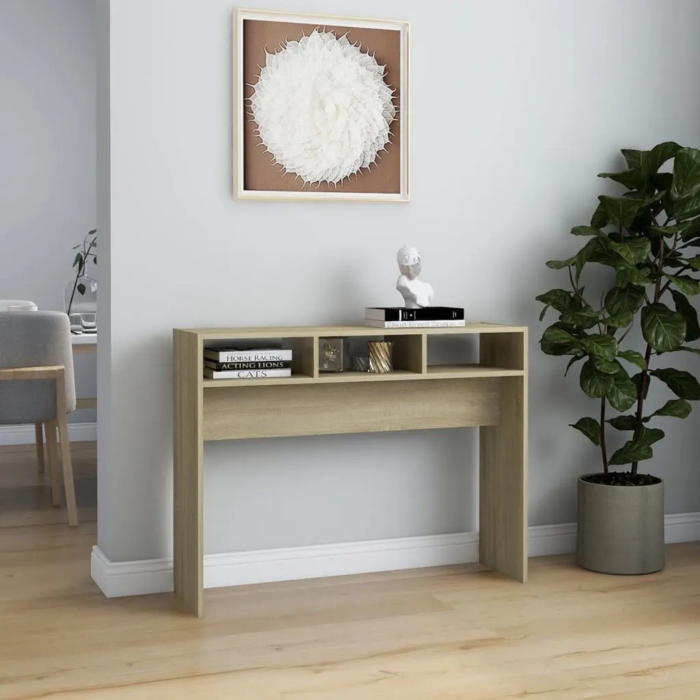 Τραπεζάκι Κονσόλα Sonoma Δρυς 105 x 30 x 80 εκ. από Επεξ. Ξύλο 808308