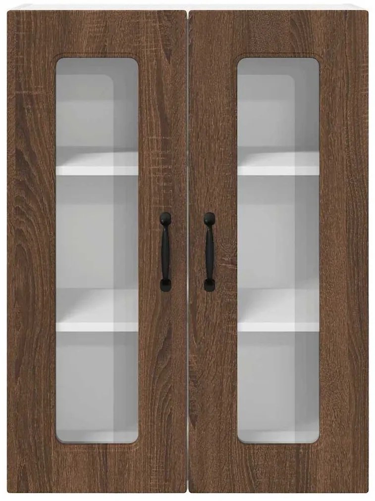 vidaXL Κρεμαστό ντουλάπι κουζίνας με ράφι Καφέ δρυς 60 x 31 x 80 εκ.